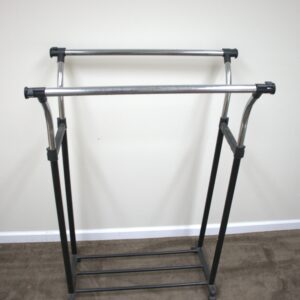 Rolling Double-Bar Clothing Rack – Lightweight & Functional