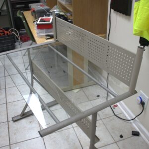 Modern Glass-Top Desk – Compact Metal Frame Workstation